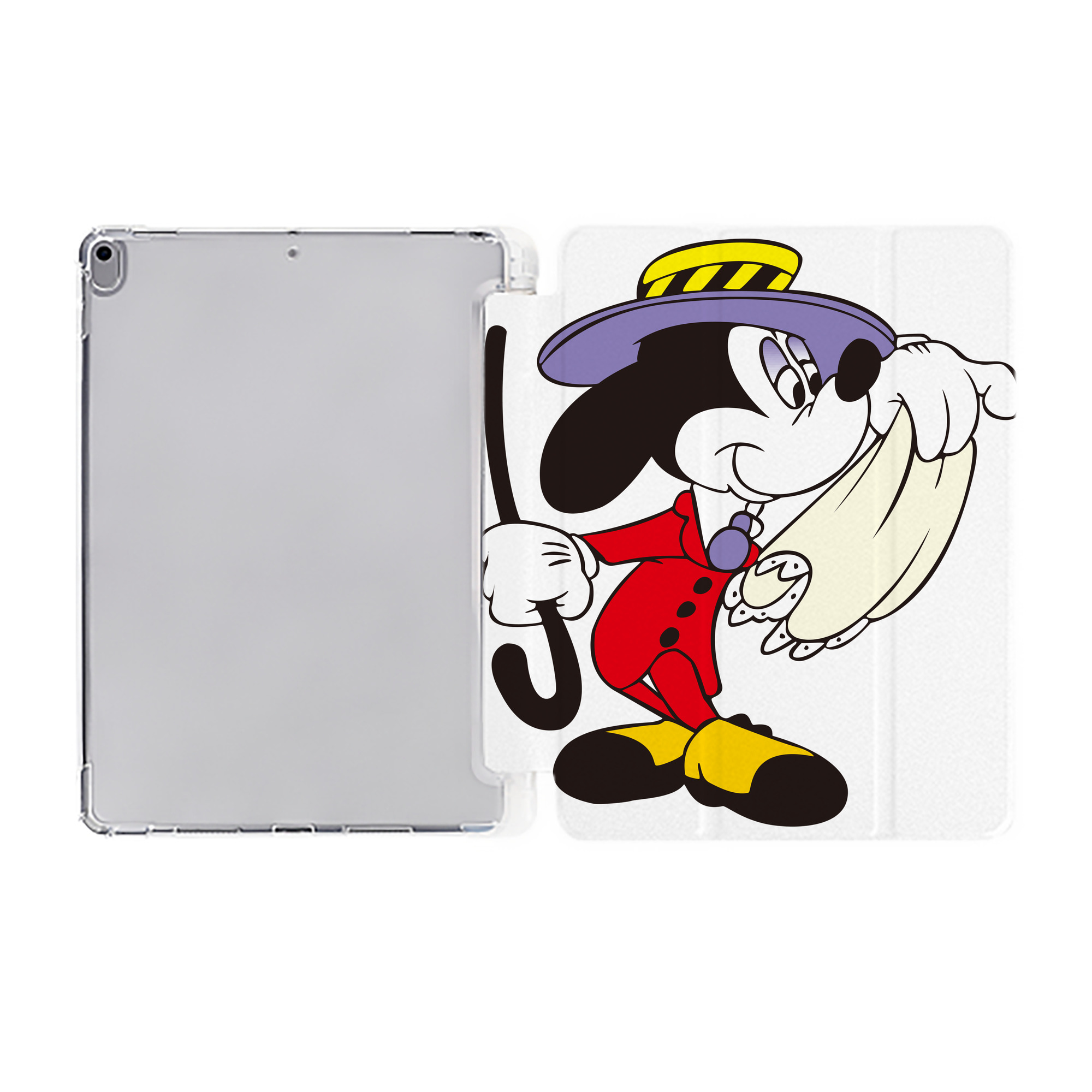ミッキーマウス Mickey Mouse IPad ケース ペン収納付き 三つ折りスタンド PUレザー×シリコン 対応機種9.5/10.5/10.9インチ